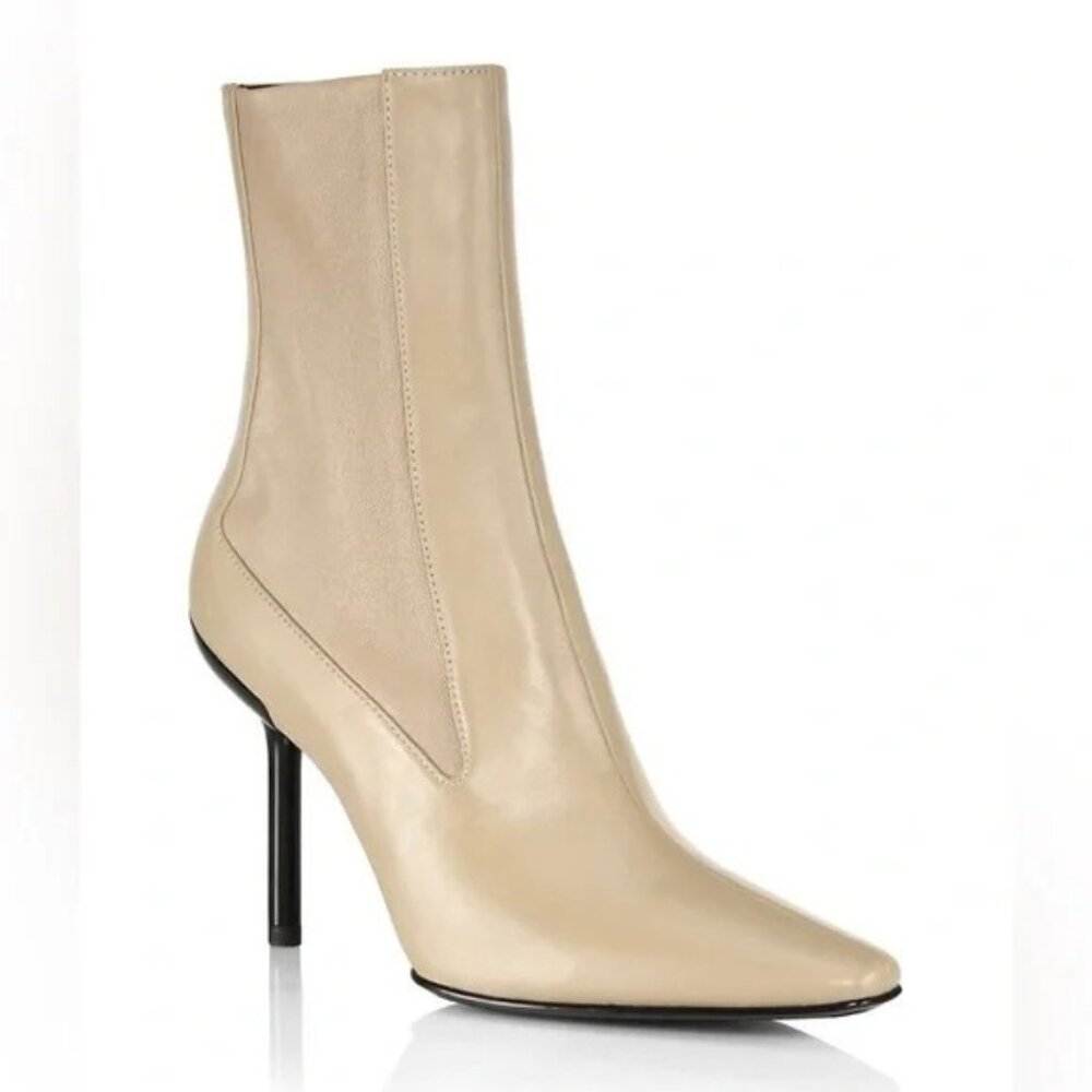 Rag & Bone Rio Boots Beige Nappa Leather Ankle Pull On 38.5 NEW